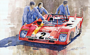 1972 Ferrari 312 PB Daytona 6-hour winning Painting by Yuriy Shevchuk