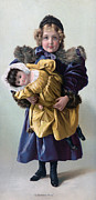 Girl And Doll, 1898 Photograph by Granger