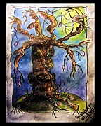 Gnarly Tree Painting by Mimulux Patricia No
