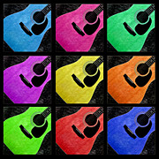 Guitar Tic Tac Toe Black Photograph by Andee Design
