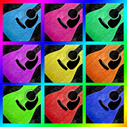 Guitar Tic Tac Toe Rainbow Photograph by Andee Design