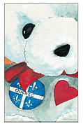 Heart Quebec Bear Drawing by Ana Tirolese