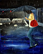 In The Rain Painting by Pol Ledent