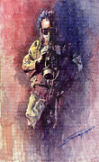 Jazz Miles Davis Maditation Painting by Yuriy Shevchuk