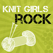 Knit Girls Rock Mixed Media by Linda Woods