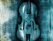Le Violon Bleu Painting by Hakon Soreide
