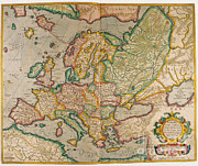 Mercators Map Of Europe Photograph by Photo Researchers