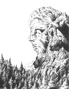 Mother Nature - Face of the Earth Drawing by Alice Chen