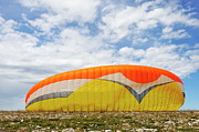 Paraglider sail on ground  Photograph by Sami Sarkis Photography