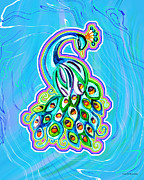 Peacock Swirl Digital Art by Clara Sue Beym