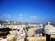 Peniscola Beach Castle Sea View At the Mediterranean Water Front Homes in Spain Photograph by John Shiron