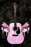 Pink Guitar Butterfly Photograph by Andee Design