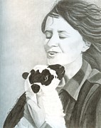 Raven O'Keefe and Minnie Drawing by Ana Tirolese