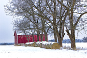 Red Barn in Winter Photograph by Randall Nyhof