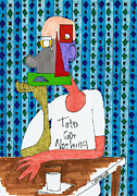 Sad Man Painting by Teddy Campagna