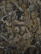 Satyr queen with suitors on bike ride Painting by Peregrine Roskilly Satyr queen with suitors on bike ride Painting by Peregrine Roskilly