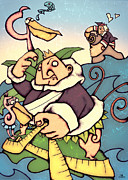 Shipwrecked Pirates On Islands Painting by Autogiro Illustration