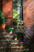 Spring - Porch - Hoboken in Spring Photograph by Mike Savad