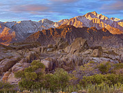 Sun Illuminating The Alabama Hills Photograph by Tim Fitzharris