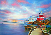 Sunset at Johns Pass Madeira Beach Pastel by Gabriela Valencia