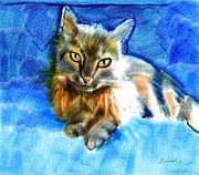 Tara the Cat Painting by Suzanne Giuriati Cerny