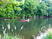 The red canoe Photograph by Richard Reeve