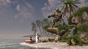 The Surf God Digital Art by Daniel Eskridge The Surf God Digital Art by Daniel Eskridge