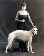 Theda Bara With Her Russian Wolfhound Photograph by Everett