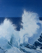 Two Little Waves Breaking Painting by Alan Byrne 