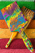 Two paintbrushes on paint rollers Photograph by Garry Gay Two paintbrushes on paint rollers Photograph by Garry Gay