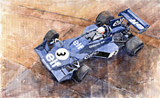Tyrrell Ford 007 Jody Scheckter 1974 Swedish GP Painting by Yuriy Shevchuk
