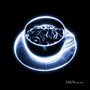 V2 - BB - Electrifyin The Coffee Bean - Blue Digital Art by James Ahn