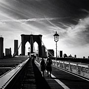 Walking Over the Brooklyn Bridge - New York City Photograph by Vivienne Gucwa