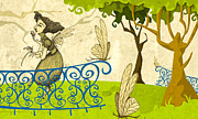Women Of The Dragonflies Painting by Autogiro Illustration