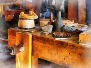 Wood Shop With Wooden Bucket Photograph by Susan Savad Wood Shop With Wooden Bucket Photograph by Susan Savad