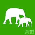 Elephants in Green and White Digital Art by Jackie Farnsworth Elephants in Green and White Digital Art by Jackie Farnsworth
