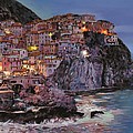 Manarola al crepuscolo by Guido Borelli Manarola al crepuscolo by Guido Borelli