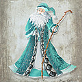 Old World Style Turquoise Aqua Teal Santa Claus Christmas Art by Megan Duncanson Painting by Megan Duncanson Old World Style Turquoise Aqua Teal Santa Claus Christmas Art by Megan Duncanson Painting by Megan Duncanson