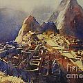 Watercolor painting Machu Picchu Peru Painting by Ryan Fox Watercolor painting Machu Picchu Peru Painting by Ryan Fox