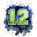 12th Man Seahawks Art Seattle Go HAWKS Painting by Olga Shvartsur 12th Man Seahawks Art Seattle Go HAWKS Painting by Olga Shvartsur