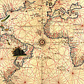 1544 World Map Painting by Joan Olivo 1544 World Map Painting by Joan Olivo