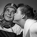 1950s Teen Girl With Pony Tail Kissing by Vintage Images 1950s Teen Girl With Pony Tail Kissing by Vintage Images