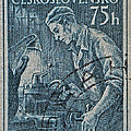 1954 Czechoslovakian Lathe Operator Stamp by Bill Owen 1954 Czechoslovakian Lathe Operator Stamp by Bill Owen