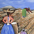 Cotton Pickin' Cotton Painting by Patricia Sabreee Cotton Pickin' Cotton Painting by Patricia Sabreee