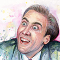 Nicolas Cage You Don't Say Watercolor Portrait Painting by Olga Shvartsur Nicolas Cage You Don't Say Watercolor Portrait Painting by Olga Shvartsur