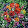 Zinnias 3 #2 by Zofia  Kijak