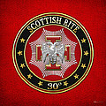 30th Degree - Knight Kadosh Jewel on Red Leather Digital Art by Serge Averbukh 30th Degree - Knight Kadosh Jewel on Red Leather Digital Art by Serge Averbukh
