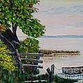 A boat waiting 2 Painting by Marilyn McNish A boat waiting 2 Painting by Marilyn McNish