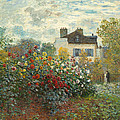 A Corner of the Garden with Dahlias Painting by Claude Monet A Corner of the Garden with Dahlias Painting by Claude Monet