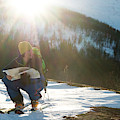 A Norwegian Skier Examines A Map by Kari Medig A Norwegian Skier Examines A Map by Kari Medig